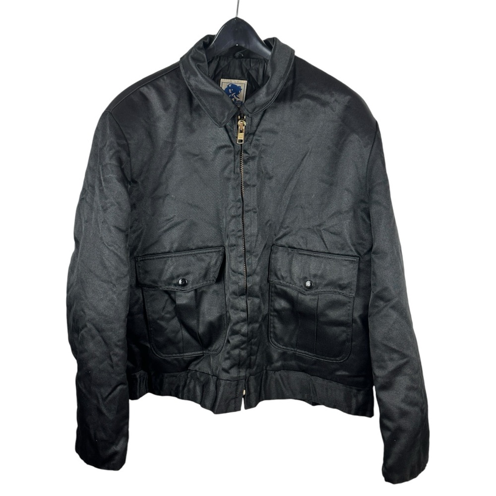 Vintage 80s Horace Small Black Satin Uniform Bomber Jacket Size 46R